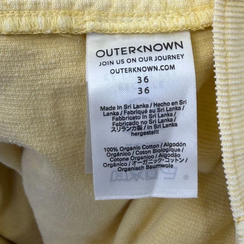 Outerknown Seventyseven Cord Utility Shorts Yellow Organic Cotton Men’s 36